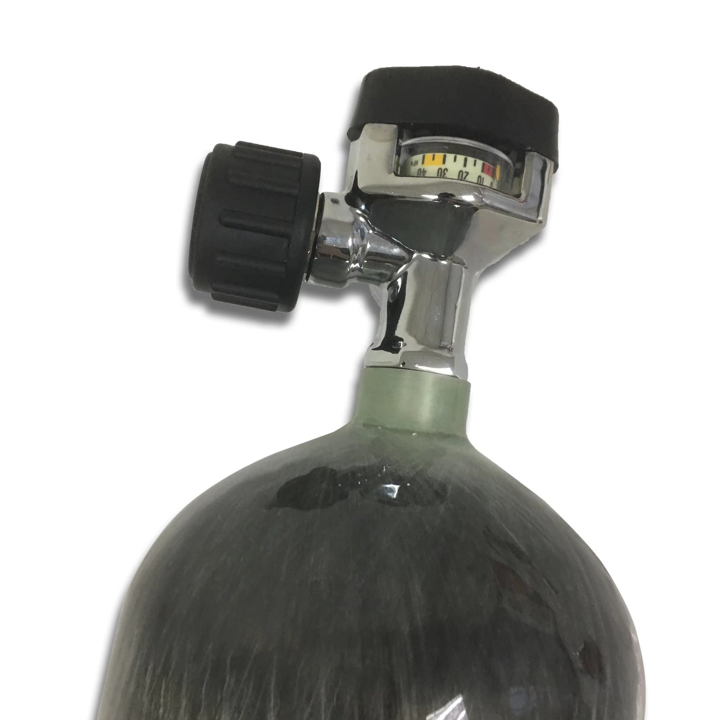 6.8L CE Carbon Fiber Cylinder 4500psi Hpa Tank with Large Black Gauge Valve