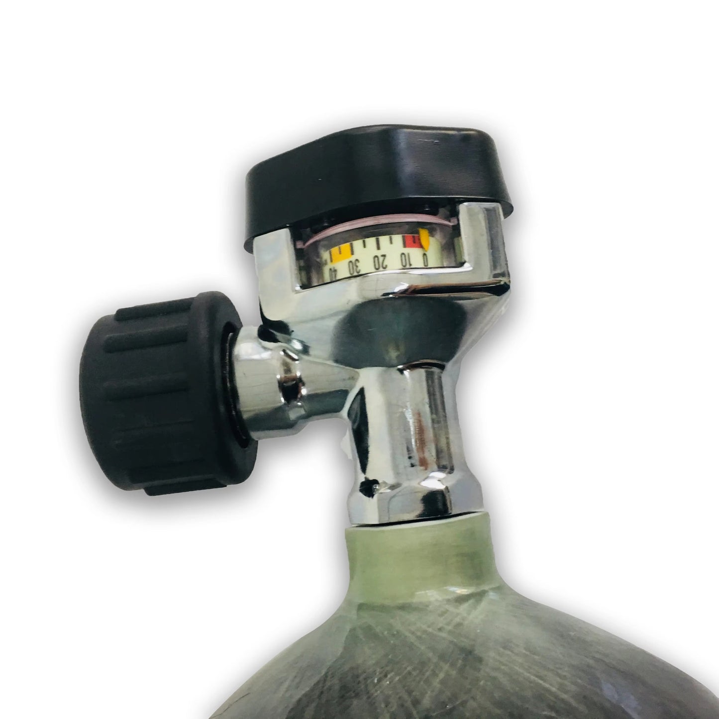 6.8L CE Carbon Fiber Cylinder 4500psi Hpa Tank with Large Black Gauge Valve
