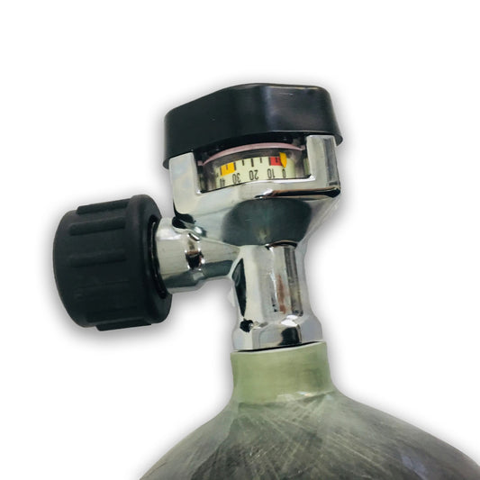 6.8L CE Carbon Fiber Cylinder 4500psi Hpa Tank with Large Black Gauge Valve