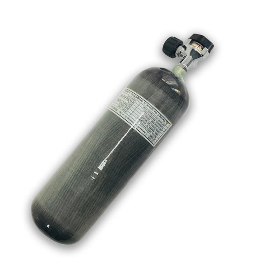 6.8L CE Carbon Fiber Cylinder 4500psi Hpa Tank with Large Black Gauge Valve